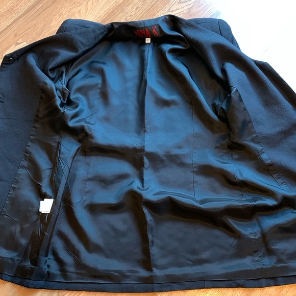 Vintage 1980’s/1990’s Nina K, whimsy goth long sleeve solid black jacket. Size L - Picture 7 of 17